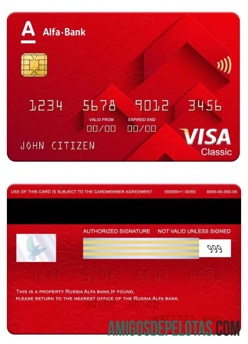 Russia Alfa Bank Visa Classic Card example